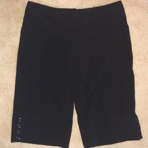 BCX Black Bermuda Length Dress Shorts